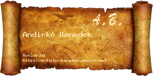 Andirkó Benedek névjegykártya